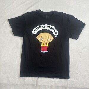 Family Guy Stewie Victory is Mine Black Short Sleeve Graphic Shirt‎ Men's Medium